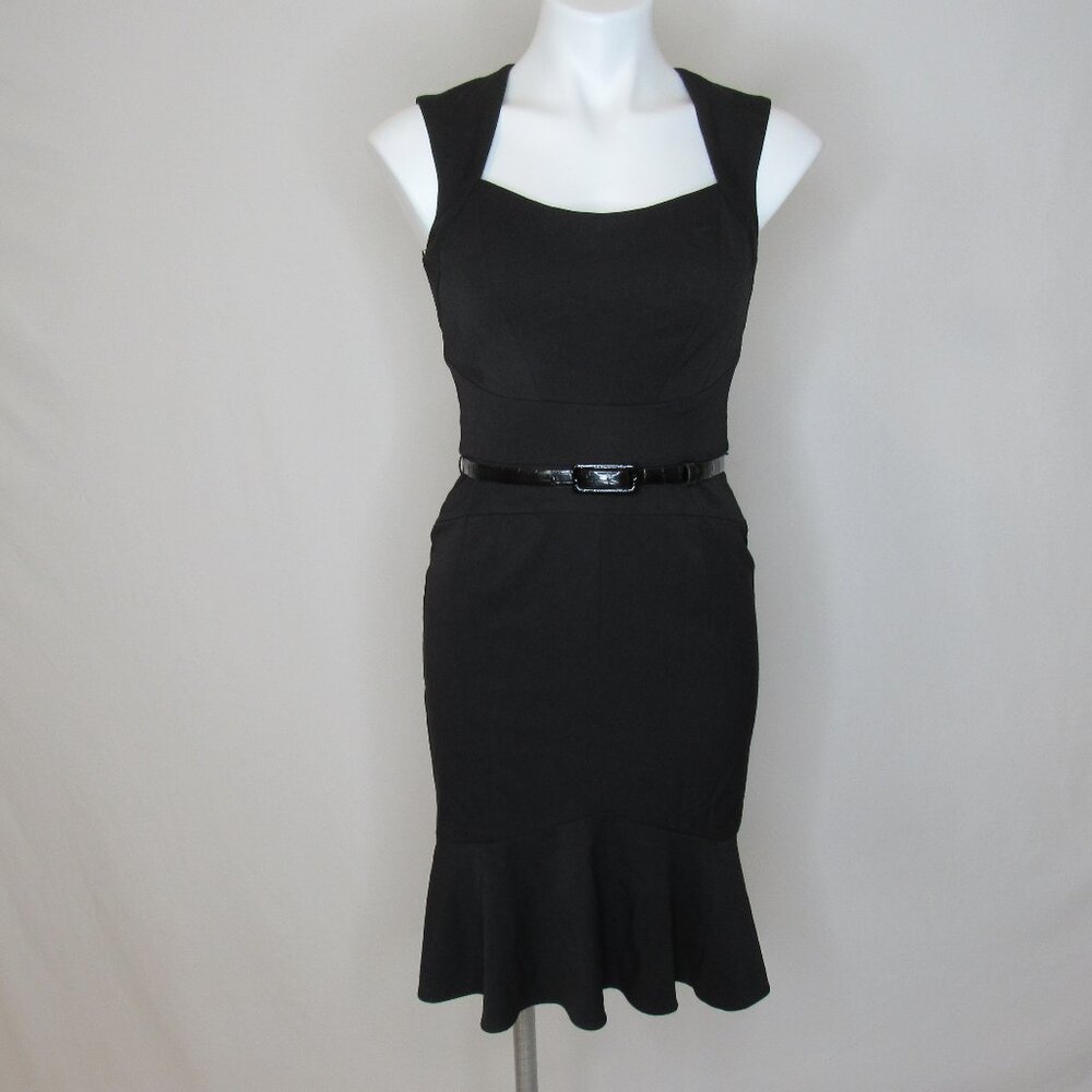 WHBM White House Black Market Sleeveless Belted Flare Dress Women's 0